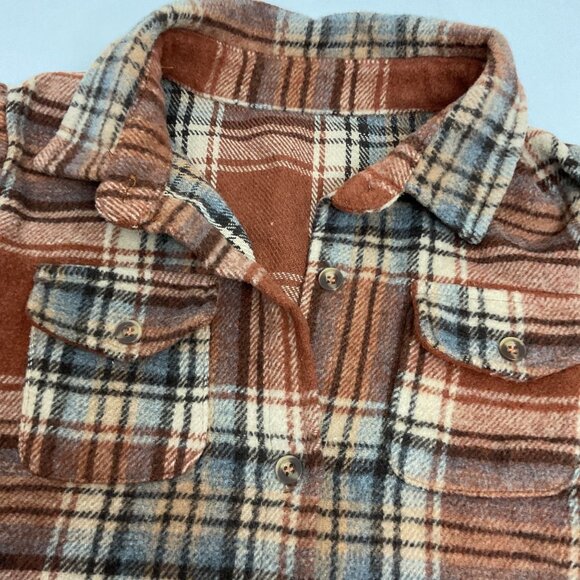 kid Size S and adult Size L set  & Plaid Flannel Button-Up Shirt With Dual - Picture 7 of 10